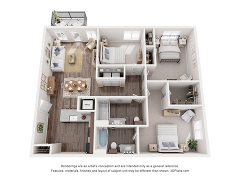 a 1 bedroom floorplan is shown with a wood floor